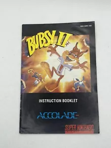 Bubsy II 2 SNES Super Nintendo Manual Instruction Booklet ONLY - Picture 1 of 2