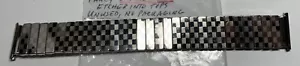 NOS & Super C@@L 1960 Duchess 18,6 mm Flat Ends All Steel Checkerboard Bracelet!! - Bild 1 von 14