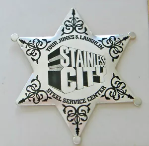 STAINLESS CITY~ YOUR JONES & LAUGHLIN CENTRO SERVIZI ACCIAIO~STAR CARTONE - Foto 1 di 3