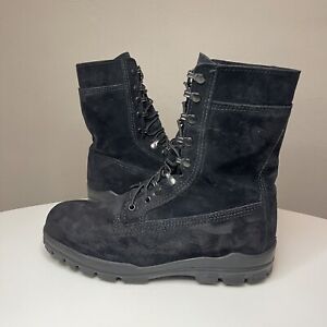 Bates Work Boots Black Suede Curashocks Steel Toe -  Men’s 11 Extra Wide