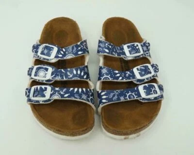 Birkenstock Florida Sandals Blue & White Size 30 US Girl's 12 - Image 1 of 4