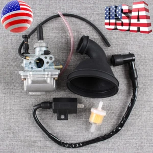 For 1987-2006 Suzuki LT-80 Quadsport 80 Carburetor w/ Rubber Intake Airbox Boot  - Picture 1 of 12