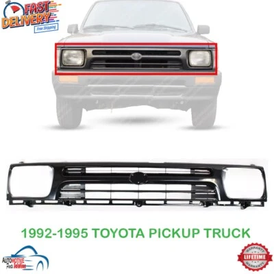 NEW GRILLE ASSEMBLY BLACK PLASTIC FOR 1992-1995 TOYOTA PICKUP TRUCK TO1200127 Foto 1 de 4