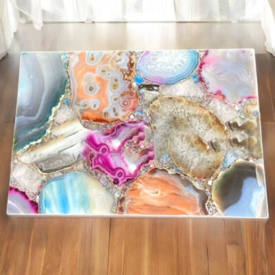 18"x12" Multi Agate High-End Console Table Custom Agate Slab Furniture Hotel Dec - Image 1 of 4