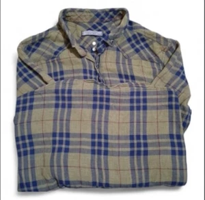 Men's olive green shirt with navy blue stripes, made in Turkey - Picture 1 of 6