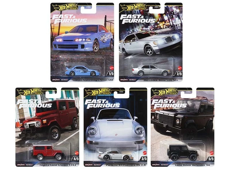 Estuche Hot Wheels 2024 Premium Fast & Furious G, Juego de 5 Coches, HNW46-956G Foto 1 de 1