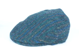 Harris Tweed Flat Cap Green Striped Size 7 1/4, 59, L Peaky Blinder Wool - Picture 1 of 13