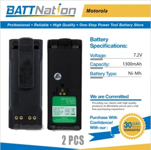 2x 7.2V 1300mAh NiMh battery for Motorola HT1000 MTS2000 MT2000 NTN7143 NTN7144 - Picture 1 of 6