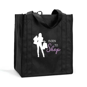 Born to Shop Shopping Tote, Born to Shop Reusable Bag, Born to Shop Shopping Bag - Picture 1 of 5