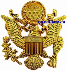 Cappello ufficiale dell'esercito americano cappello ottone distintivo aquila visiera frantoio distintivo spilla di ricambio - Foto 1 di 3