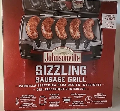 NEW Johnsonville Sizzling Sausage Grill Indoor Electric BTG-0498 NIB - Image 1 of 4
