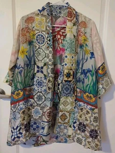 Johnny Was Size PXS Silk Cassie Robe Reversible Floral - Picture 1 of 5