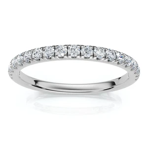 1/4Ct Pave Diamond Wedding Ring 14k Gold or Platinum Anniversary Band Lab Grown - Picture 1 of 7