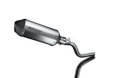 Delkevic 一脚蹬排气带 10 英寸 XOval 钛消声器适用于 KLX300 — 第 1/4 张图片