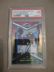 2024 WC ALUMINIO JTH ESPEJO ARCO IRIS 1 BRYCE UNDERWOOD AUTOMÁTICO 1/1 PSA 9 COMO NUEVO 🔥 - Imagen 1 de 24