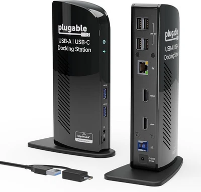 Plugable Universal Laptop Docking Station Dual HDMI USB 3.0 or USB-C, 2X HDMI - Image 1 of 4