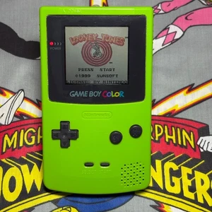 NINTENDO GAME BOY COLOR LIME • TESTED WORKING • CLEANED • WITH LOONEY TUNES GAME - Picture 1 of 5