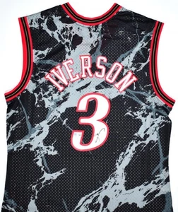 Allen Iverson Signed 76ers Marble Mitchell & Ness HWC Swingman Jersey- Beckett W - Picture 1 of 11