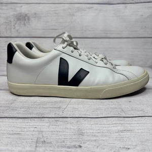 Zapatillas Veja Campo Cuero Blanco Negro Logo V Hombre Talla 9 EU 42 - Imagen 1 de 6