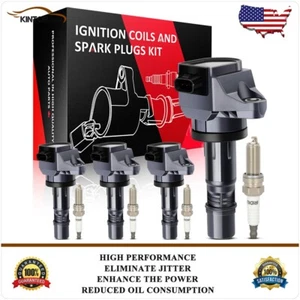 4 Ignition Coil & Spark Plug Kits For Honda 2012-2015 Civic 2016-2019 HR-V 1.8L - Picture 1 of 6