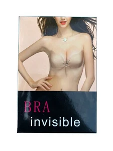 Strapless Invisible Backless Self Adhesive Bra 2 Pack (A Cup) Bralette Tan Black - Picture 1 of 7