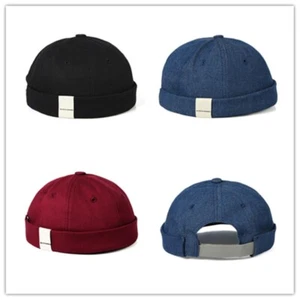 Beanie Hat Unisex Cotton Sun Cap Hip Hop Brimless Solid Color Skullcap Summer - Picture 1 of 6
