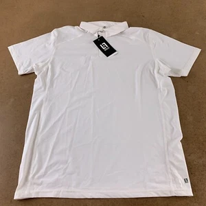 Solo Golf Co Men's Size Medium White Short Sleeve Polo Shirt NWT - Picture 1 of 8