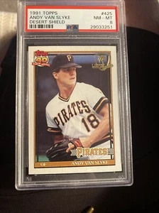 1991 Topps Desert Shield #425 ANDY VANSLYKE PSA 8 PIRATES - Picture 1 of 2