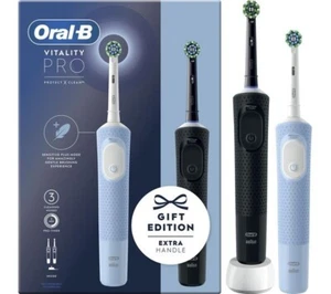 Oral-B Vitality Pro Electric Toothbrush 2 Pack Adults | 3 Modes | - Picture 1 of 4