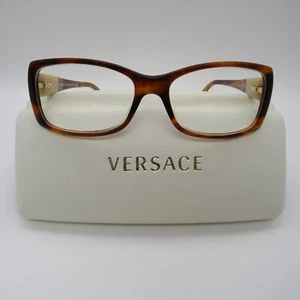 Vintage Versace Lucite Tortoise Glasses with Case MOD 3121B 163 54 16 135 Italy - Picture 1 of 18