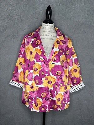 Blazer/Chaqueta Joan Rivers Rosa/Naranja Floral Talla 24W En muy buen estado Nuevo con Etiquetas Foto 1 de 4