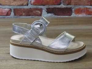 Women's NAOT Crepe Silver Soft Leather Platform Sandal w/ EVA Sole *124100-BA9 - Picture 1 of 6