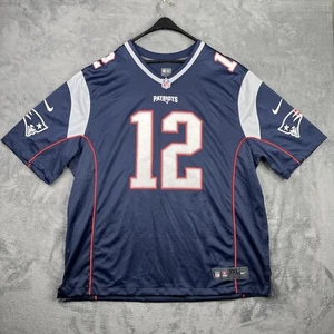 Nike New England Patriots Mens 3XL 12 Mann On Field Replica Tom Brady Blue NFL - Picture 1 of 22
