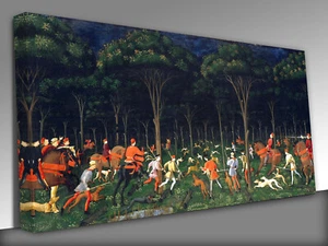 Jagd im Wald von Paolo Uccello Leinwand Wandbild Bild Druck - Bild 1 von 4