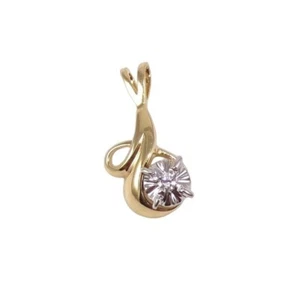 Colgante con detalles de diamantes naturales de oro amarillo sólido de 14K - Imagen 1 de 3