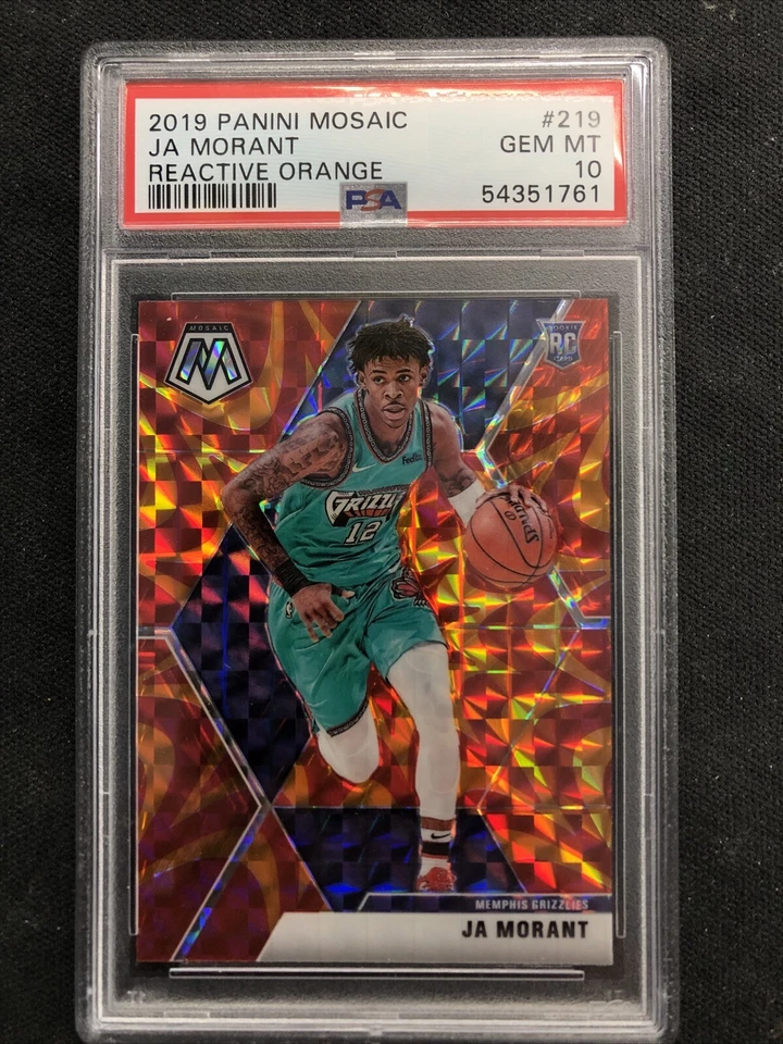 Ja Morant 2019-20 Panini Mosaic Reactive Orange Prizm #219 PSA 10 Rookie RC Foto 1 de 2