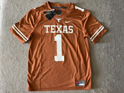 Nike NCAA Texas Longhorns Home Dri Football Jersey 1 Orange Mens Size Medium New Cover