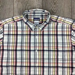 Patagonia 100% Organic Cotton Short Sleeve Button Up Pocket Plaid Shirt Men’s - Picture 1 of 7