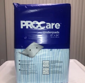 Procare Underpads For Bed Use 21" X 34".  Used For Pets Also Pack of 50 X4 - Picture 1 of 5