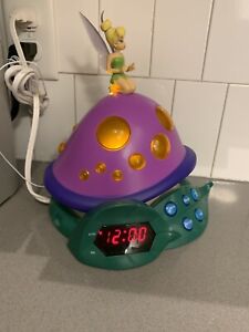 Tinker bell Fairy Disney Lost Treasure AM/FM Radio Clock Alarm Night Light Works