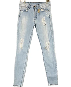 Thomas Wylde Damen Jeans 29 Blau Factory Distressed Skinny Leg Made In USA - Bild 1 von 11