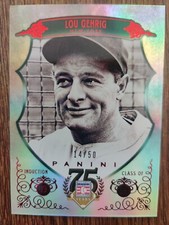 LOU GEHRIG 2014 Panini Hall Of Fame 75th HOF Baseball Red /50 Card PWE