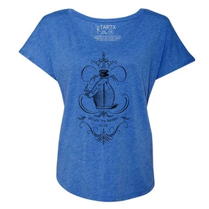 Alice in Wonderland Drink Me Bottle Tri-Blend Dolman T-Shirt - Picture 1 of 8