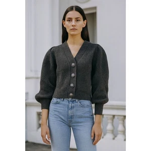 SEA New York grün Ballonärmel gerippt Wolle Cardigan Oberteil Damengröße Medium - Bild 1 von 10