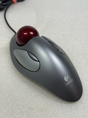 Logitech Trackman Marble Trackball Wired USB Mouse T-BC21, P/N 810-000767 -NICE! - Image 1 of 4
