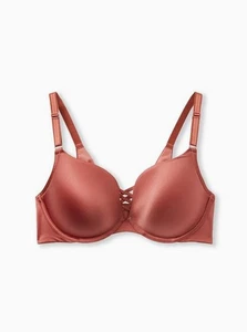 Torrid XO Plunge Push Up Bra Back Smoothing Plus Size 40DD Shine Rose Pink - Picture 1 of 10
