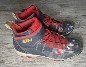 UA Size 4.5Y Youth Baseball Cleats BH Bryce Harper 4 -1/2 Eagle Red Blue White - Picture 1 of 7