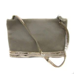 Vanessa Bruno Handbag Mini Bag Cow Leather Sequin Canvas Greige Gold Color Used - Picture 1 of 8
