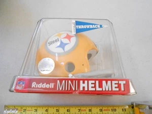 NEW RIDDEL PITTSBURGH STEELERS 1962 THROWBACK 2 BAR MINI HELMET NIP NFL FOOTBALL - Picture 1 of 9