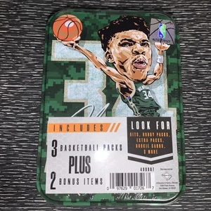 Giannis Antetokounmpo 2024 NBA LAB Tin New Sealed 3 Packs & 2 Bonus Items - Picture 1 of 3